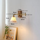 Helnys Walnut Canopy Copper LED Wall Lamp with Rotate Ceramic Lampshade