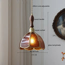 Helnys Butterfly Glass Copper LED Pendant Lamp for Home Indoor Decor