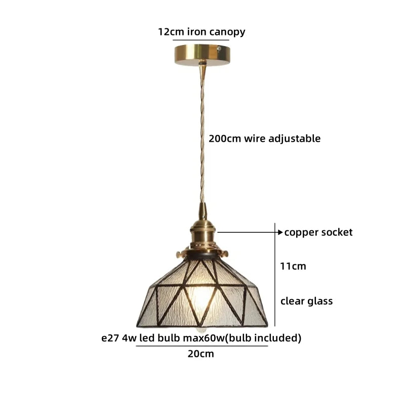 Helnys Amber Glass LED Pendant Chandelier