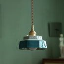 Helnys Vintage Ceramic Copper Pendant Light - Handpainted LED Pendant Lamp