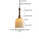 Helnys Ceramic Wood Handle LED Pendant Lamp - Japanese Style Indoor Decor