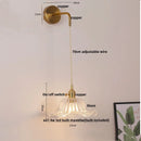 Helnys Adjustable LED Wall Lights Glass Bedside Lamp Modern Stair Light Fixtures