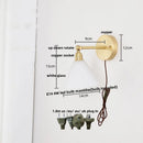 Helnys Modern Clear Glass Wall Lights with Pull Chain Switch