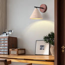 Helnys Iron Yellow Travertine LED Wall Sconce - Japanese Style Bedroom Lamp