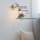 Helnys Flower Glass LED Wall Sconce Pull Chain Switch Rotatable Lamp