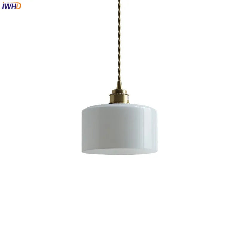 Helnys Nordic Copper Glass LED Pendant Light for Home Decor