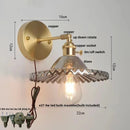 Helnys Nordic LED Wall Sconce with Pull Chain Switch & Glass Stair Light Fixtures