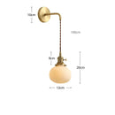 Helnys Nordic LED Wall Light Copper Ceramic Adjustable Bedroom Living Room Lamp