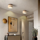 Helnys Yellow Travertine LED Ceiling Light Fixture Wood Canopy Modern Nordic Plafonnier