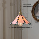 Helnys Vintage Copper Pendant Lamp Flower Glass Lights