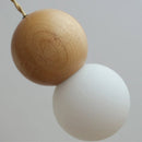 Helnys Modern Nordic Wood Glass Ball LED Pendant Lights for Home Decor