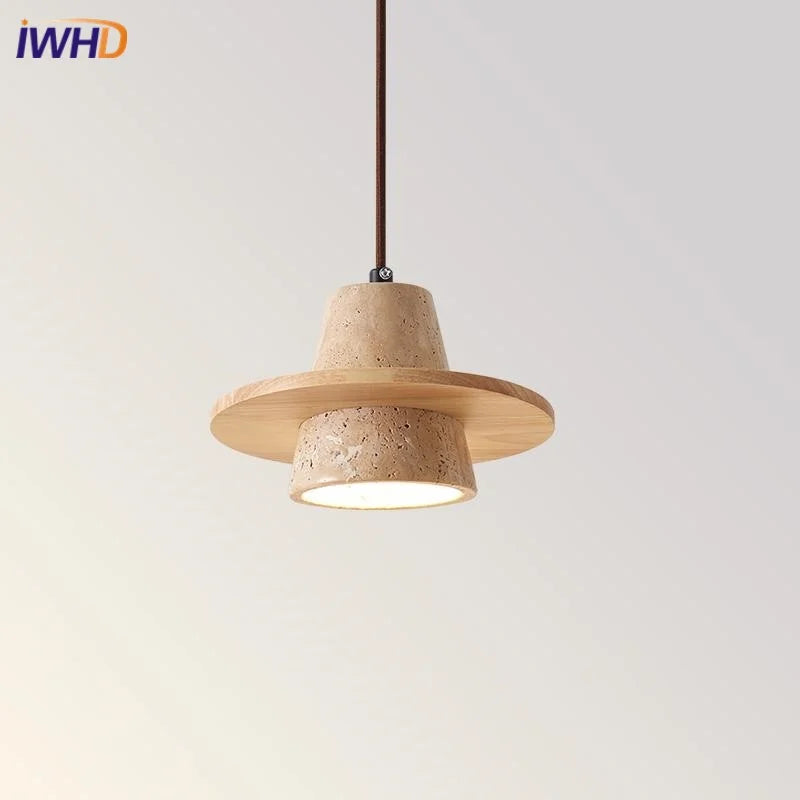 Helnys Yellow Travertine LED Pendant Lights Fixture - Nordic Modern Hanging Lamp