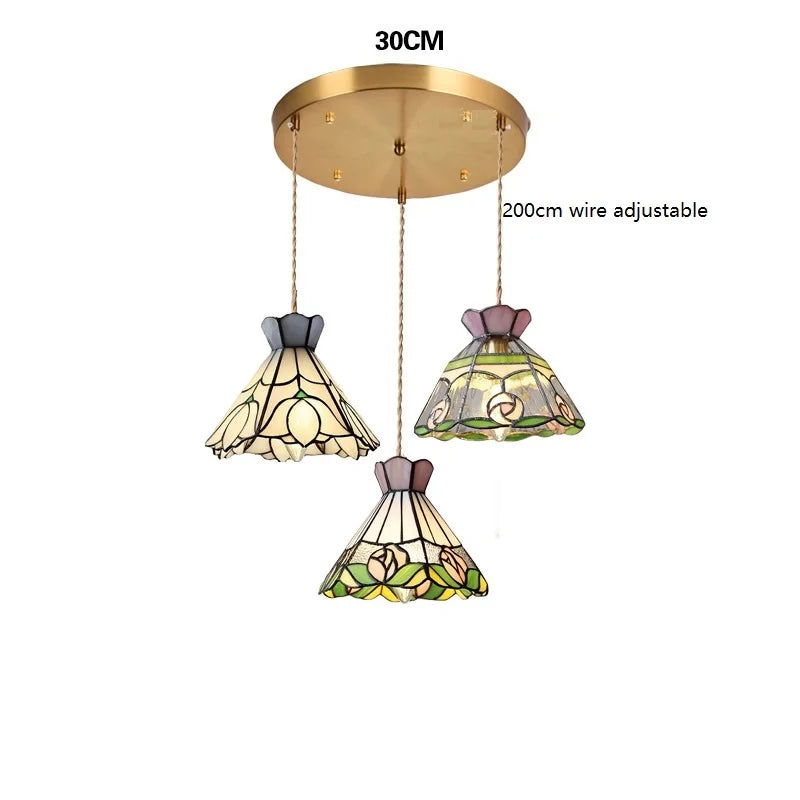 Helnys Flower Glass Copper Hanging Lamp: Nordic Modern LED Pendant Light