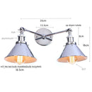 Helnys Loft Plug In 2 Head LED Wall Lights for Bedroom Mirror Industrial Style