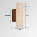 Helnys Round Stone LED Wall Light Sconce Yellow Travertine Nordic Modern Beside Lamp