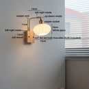Helnys LED Wall Light Mirror Contemporary Home Decor Ceramic Glass Wood Lamp