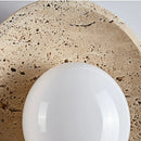 Helnys Modern White Glass LED Wall Lights with Wood Base and Pull Chain Switch