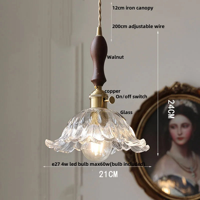 Helnys Nordic Glass LED Pendant Light for Study Porch Dining Room Home Decor