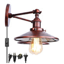 Helnys Dual LED Wall Light: Industrial Vintage Plug-In Lamp, Adjustable Loft Lighting