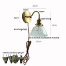 Helnys Nordic Modern Copper Glass Wall Sconce with Pull Chain Switch