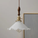 Helnys Glass LED Pendant Lights Nordic Modern Hang Lamp with Copper Knob Switch