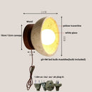 Helnys LED Wall Light with Wood Base, Natrual Yellow Travertine, Nordic Modern Design