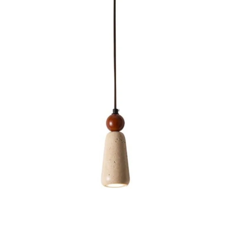 Helnys Wood Stone LED Pendant Light - Vintage Loft Hanging Lamp Fixture