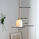 Helnys Nordic Ceramic Copper LED Pendant Lamp for Bedroom Dining Living Room
