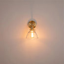 Helnys Modern Clear Glass Wall Lights with Pull Chain Switch