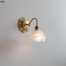 Helnys Copper Frosted Glass LED Wall Light Switch Indoor Lamp for Home Decor