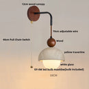 Helnys White Glass LED Wall Lights Kitchen Restaurant Pull Chain Switch Sconce