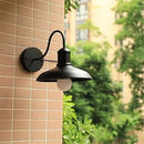 Black Rustic Gooseneck Wall Sconce for Patio & Garage by Helnys