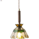 Helnys Tiffany Style Walnut Wood LED Pendant Lights with Colorful Glass