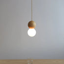 Helnys Modern Nordic Wood Glass Ball LED Pendant Lights for Home Decor