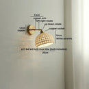 Helnys Ceramic Vintage LED Wall Light Bathroom Round Design Pull Chain Bedside Lamp