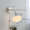 Helnys Silver Ceramic LED Wall Sconce Adjustable Arm Light for Bedroom & Living Room