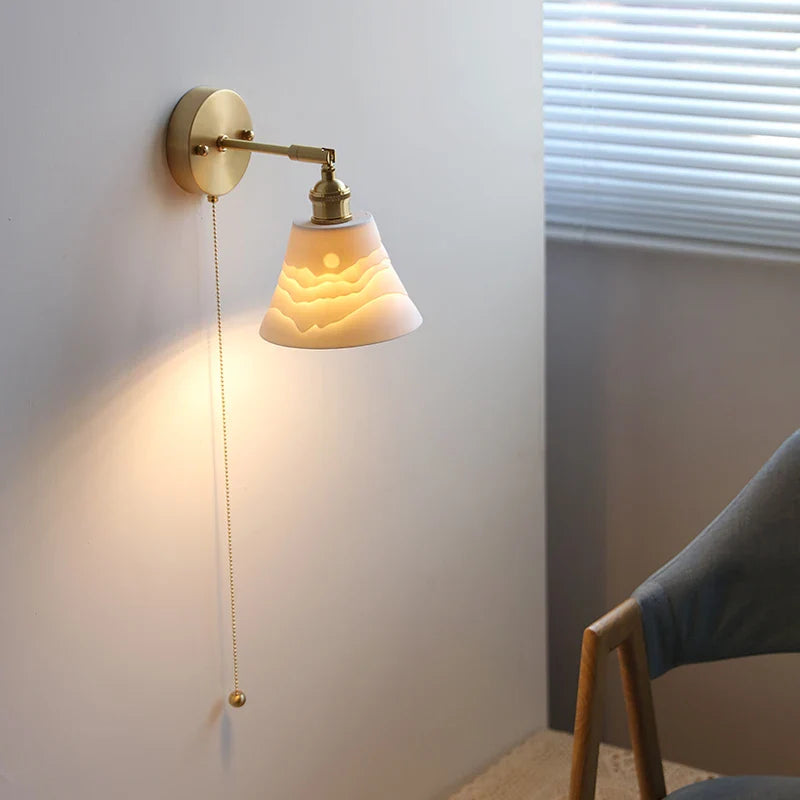 Helnys Ceramic LED Wall Light for Indoor Decor, Stair Lighting, Living Room, Balcony
