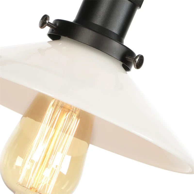 Helnys White LED Wall Lights - Industrial Style Bedside Lamp