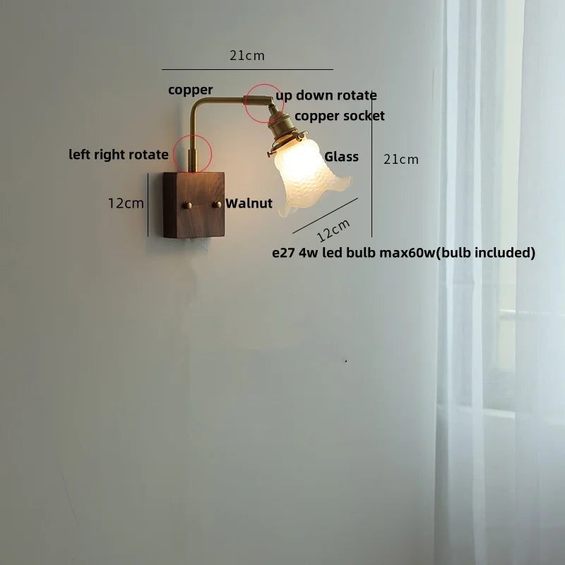 Helnys Pink Glass LED Swing Arm Wall Sconce