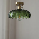 Helnys Vintage Green Glass LED Pendant Lights - Loft Style Industrial Hanging Lamp