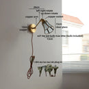 Helnys Vintage Glass LED Wall Lights Up Down Brass Arm Bedside Lamp