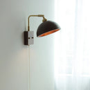 Helnys Rotatable Vintage LED Wall Sconce Pull Chain Switch Wood Bedside Lamp