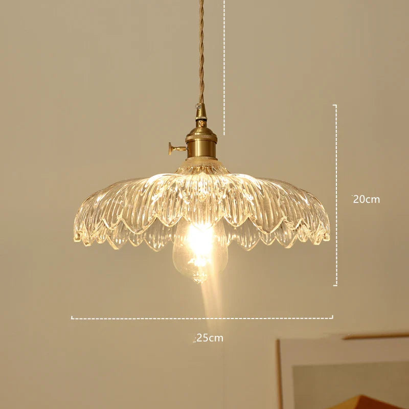 Helnys Nordic Glass LED Pendant Lamp with Copper Socket for Home Decor