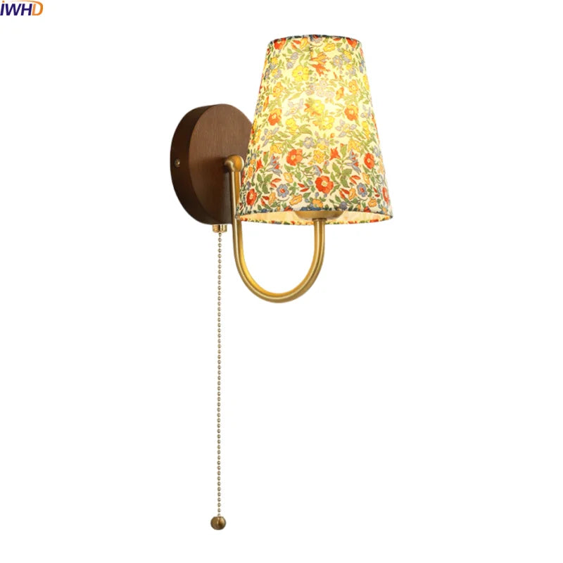 Helnys Flower Cloth LED Wall Lamp for Bedroom Girls - Wall Art Decor Stair Light