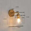 Helnys Clear Glass Wall Lights with Pull Chain Switch and Brass Finish