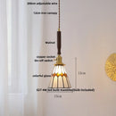Helnys LED Pendant Lights Amber Glass Walnut Wood Nordic Modern Hanging Lamp