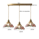 Helnys Butterfly Glass Copper LED Pendant Lamp for Home Indoor Decor