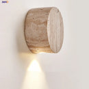 Helnys Modern Nordic Travertine Stone Wall Sconce LED Wall Light for Coffee Corridor