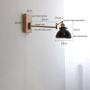 Helnys Clear Glass Copper LED Wall Lights with Pull Chain Switch and Walnut Wood Canopy