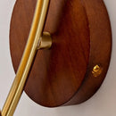 Helnys Gold Antique Brass Amber Glass LED Wall Sconce - Industrial Vintage Bedside Lamp